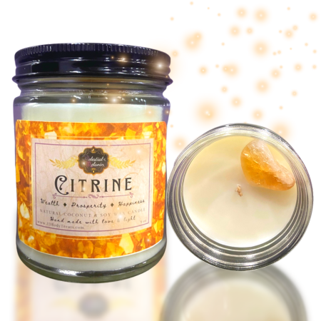 Citrine Crystal Candle - Wealth ✻ Prosperity ✻ Happiness