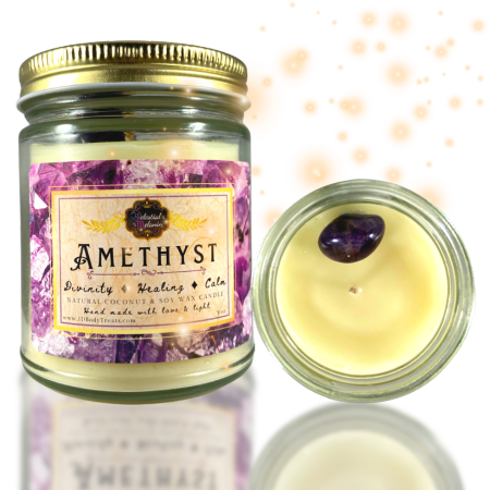 Amethyst Crystal Candle - Divinity ✻ Healing ✻ Calm