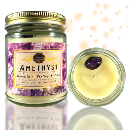 Amethyst Crystal Candle - Divinity ✻ Healing ✻ Calm