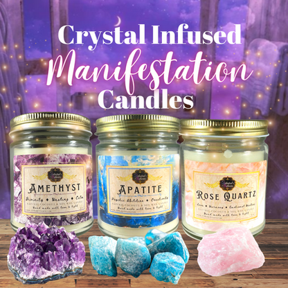 Crystal  Intention/manifestation Candles - Set of 3