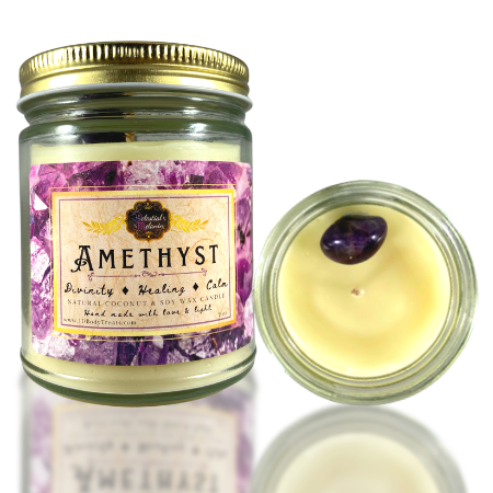 Amethyst Crystal Candle - Divinity ❖ Healing ❖ Calm