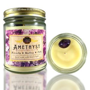 Amethyst Crystal Candle - Divinity ❖ Healing ❖ Calm